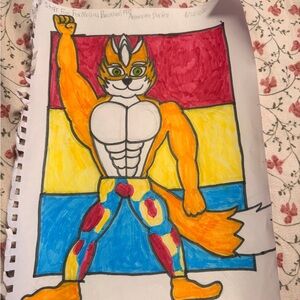 Colorful Fox Drawing